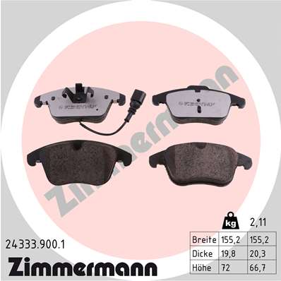 Brake Pad Set, disc brake (Front axle)  Art. 243339001