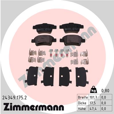 Brake Pad Set, disc brake (Rear axle)  Art. 243491752