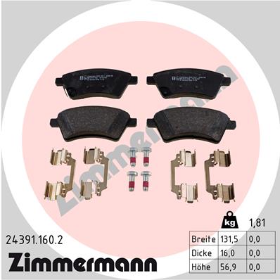 Brake Pad Set, disc brake (Front axle)  Art. 243911602