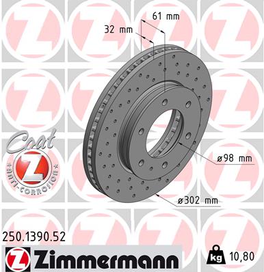 Brake Disc (Ventilated, inside)  Art. 250139052