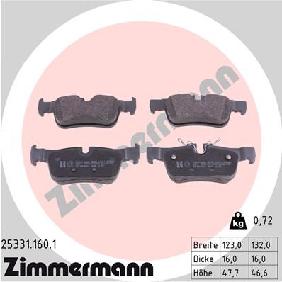 Brake Pad Set, disc brake (Rear axle)  Art. 253311601