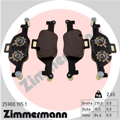 Brake pad, disc brake (front axle) (Rear axle)  Art. 259001951