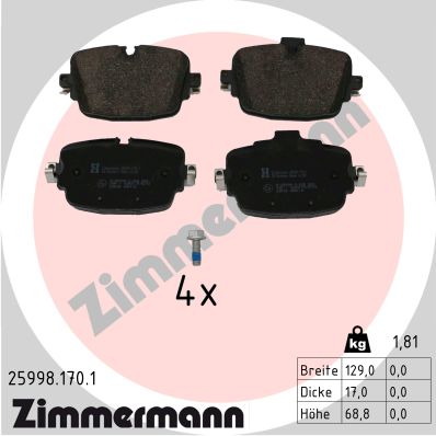 Brake Pad Set, disc brake  Art. 259981701