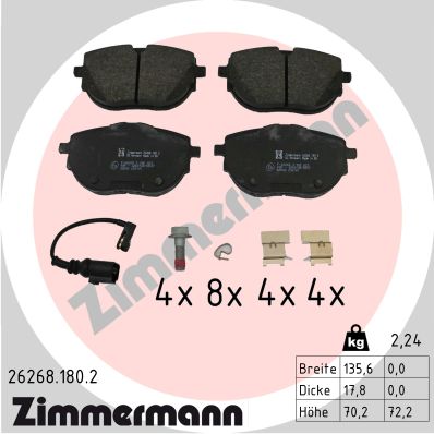 Brake Pad Set, disc brake  Art. 262681802