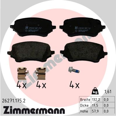 Brake Pad Set, disc brake  Art. 262711752