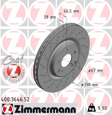 Brake Disc (Rear axle, left, Rear axle, right)  Art. 400364652