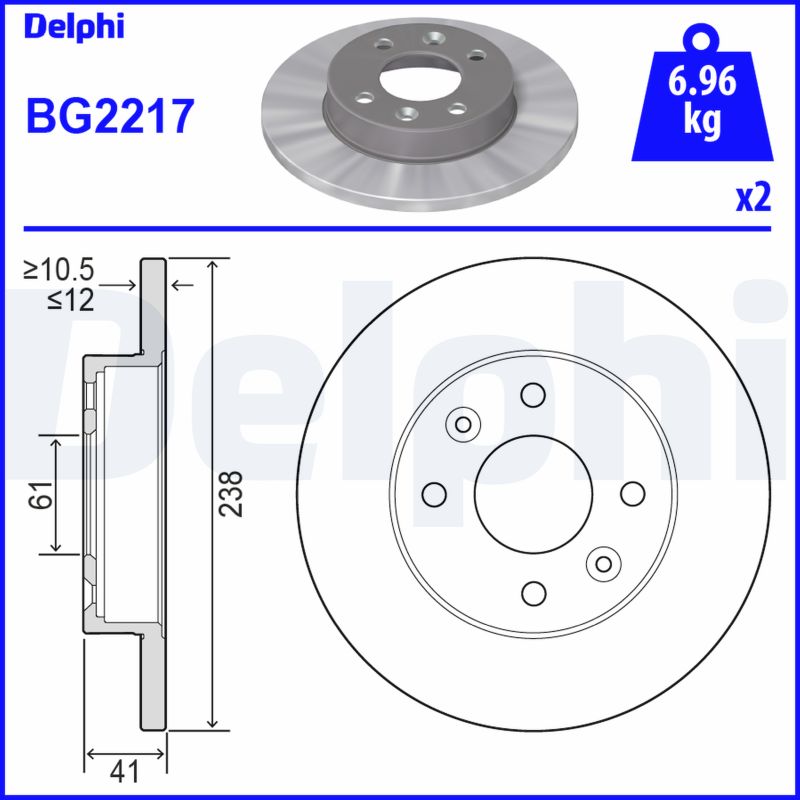 Brake Disc (Front axle)  Art. BG2217