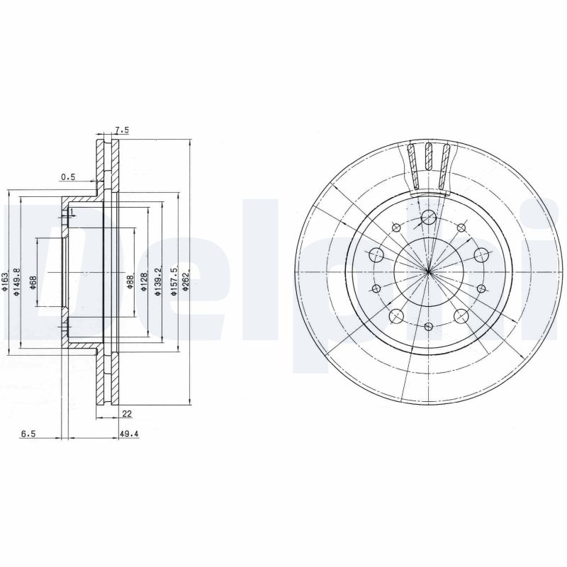 Brake Disc (Front axle)  Art. BG2425