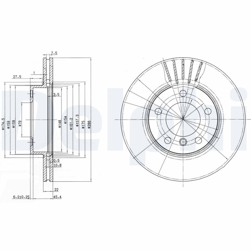 Brake Disc (Front axle)  Art. BG2623C