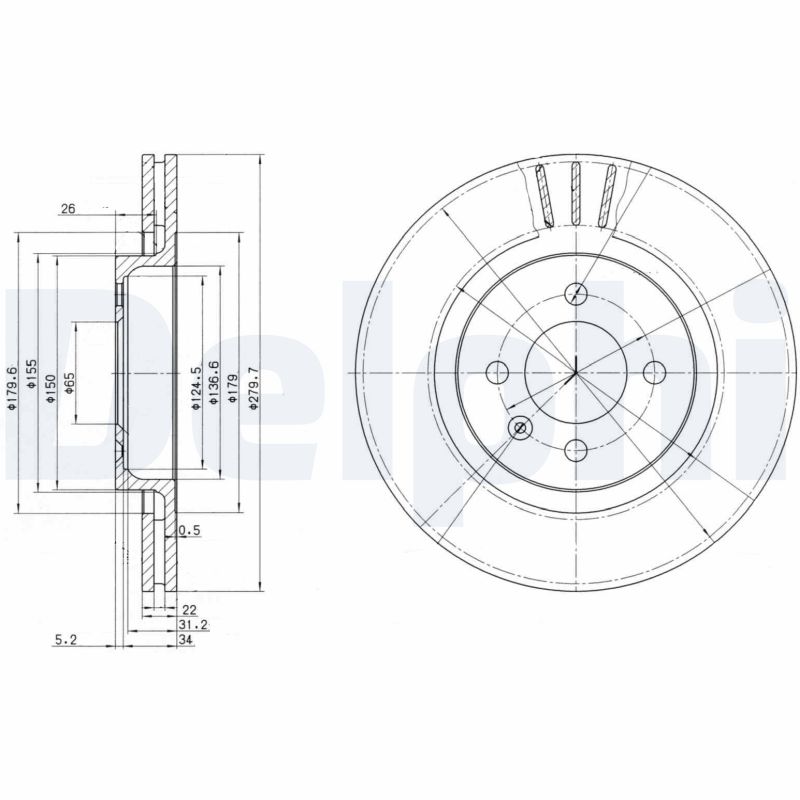 Brake Disc (Front axle)  Art. BG2712