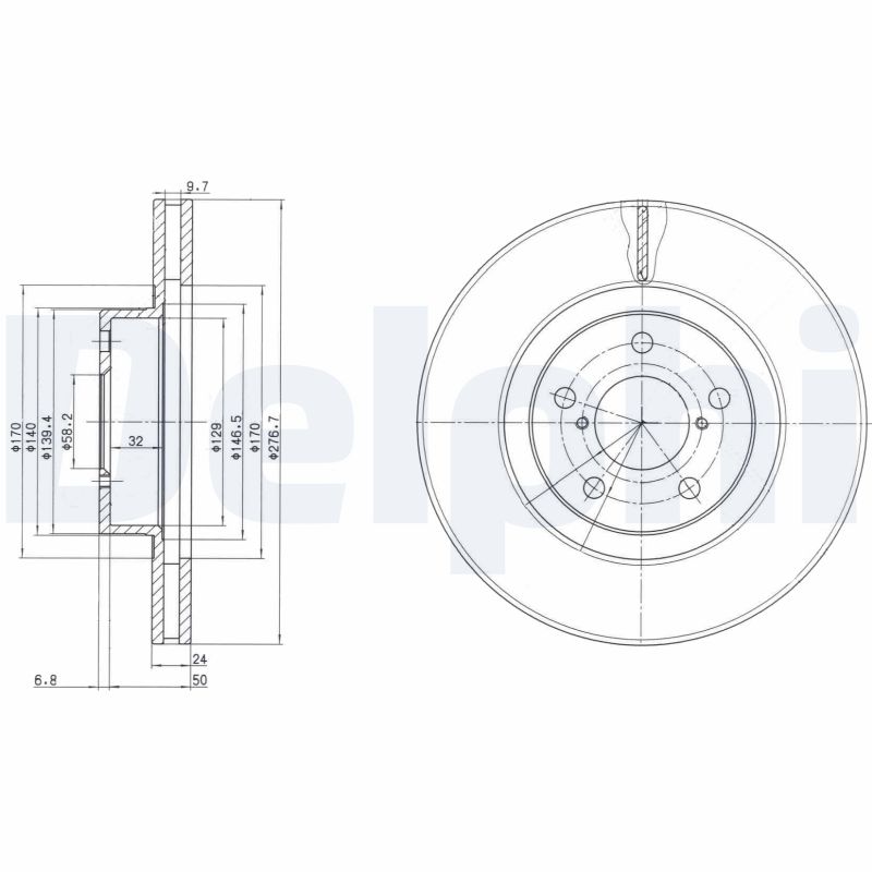 Brake Disc (Front axle)  Art. BG2827C