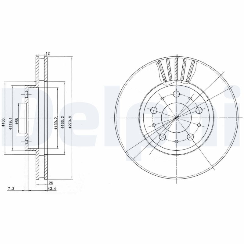 Brake Disc (Front axle)  Art. BG2841