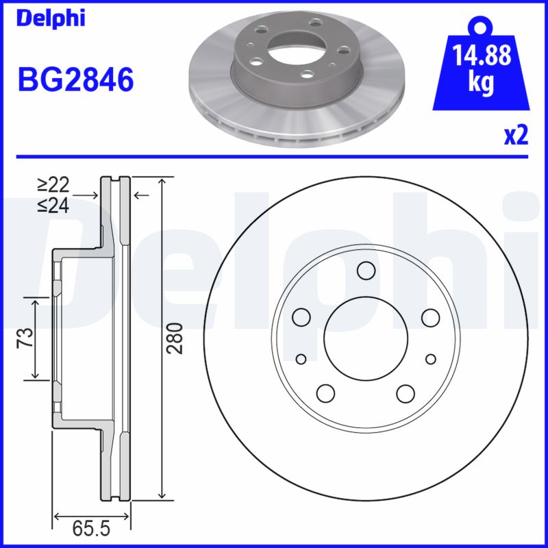 Brake Disc (Front axle)  Art. BG2846