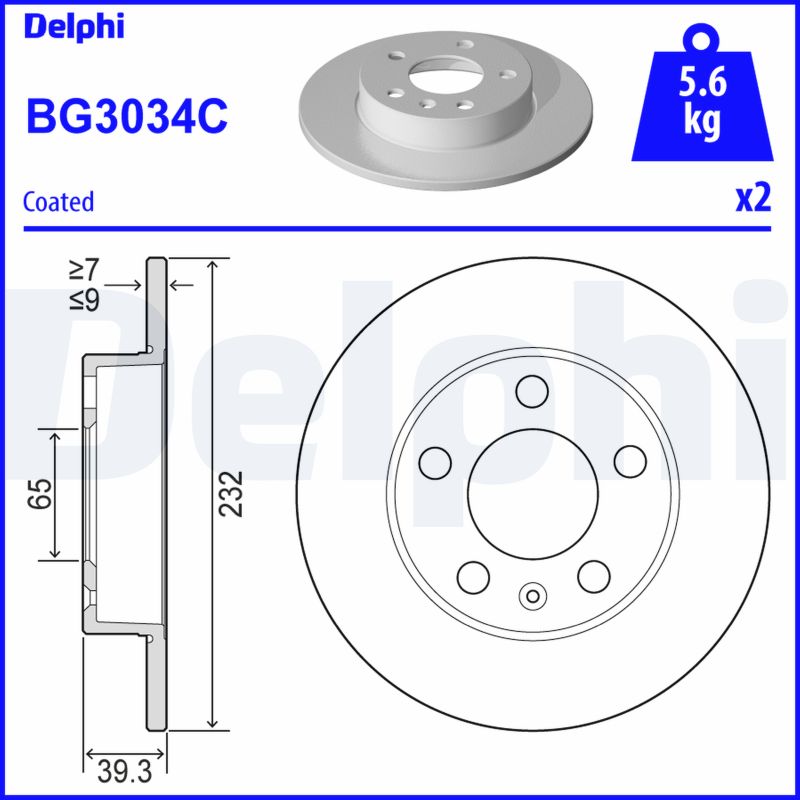 Brake Disc (Rear axle)  Art. BG3034C