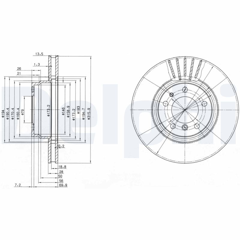 Brake Disc (Front axle)  Art. BG3039