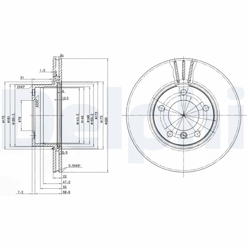 Brake Disc (Front axle)  Art. BG3043