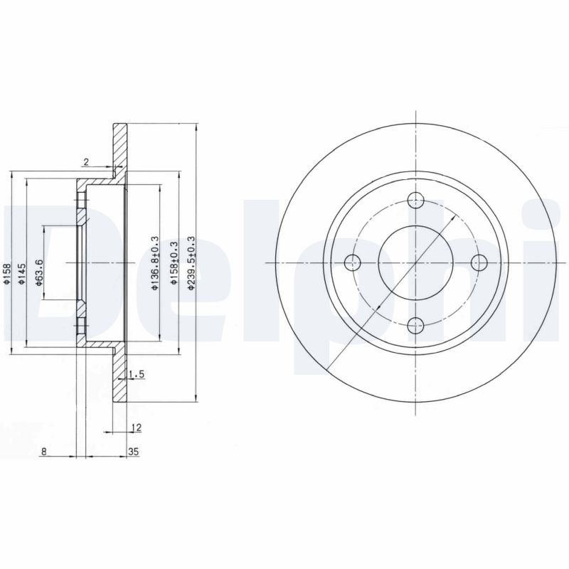 Brake Disc (Front axle)  Art. BG3055