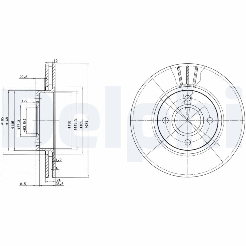 Brake Disc (Front axle)  Art. BG3056