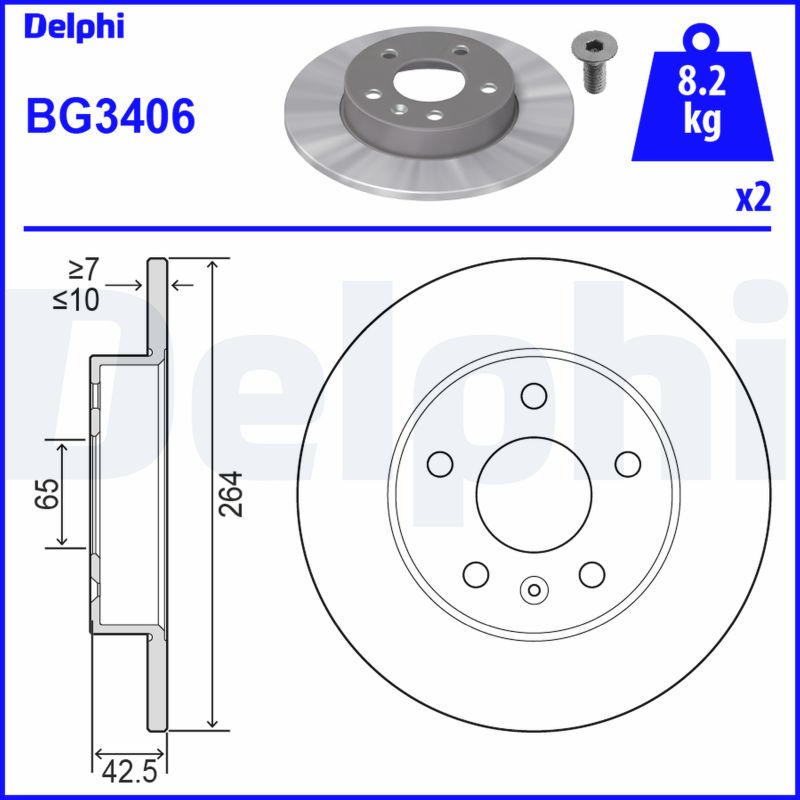 Brake Disc (Front axle, Rear axle)  Art. BG3406