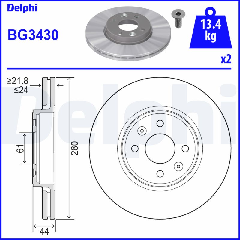 Brake Disc (Front axle)  Art. BG3430