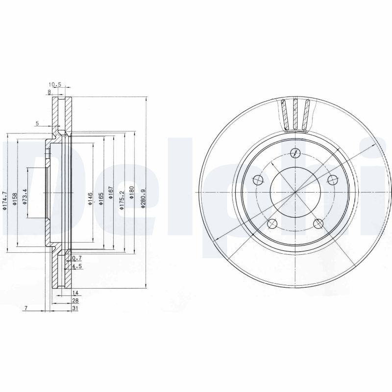 Brake Disc (Front axle)  Art. BG3715