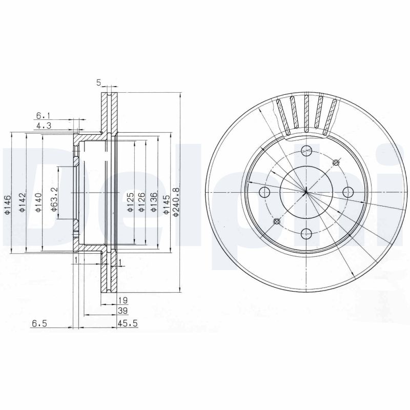 Brake Disc (Front axle)  Art. BG3749