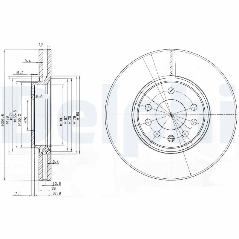 Brake Disc (Front axle)  Art. BG3772C