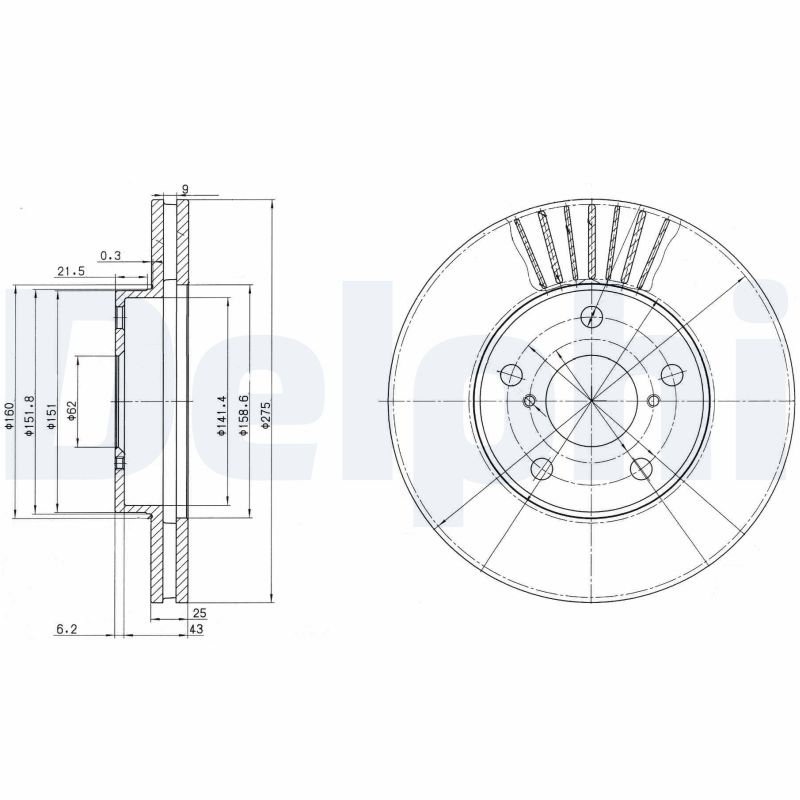 Brake Disc (Front axle)  Art. BG3856