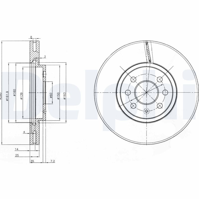 Brake Disc (Front axle)  Art. BG3989