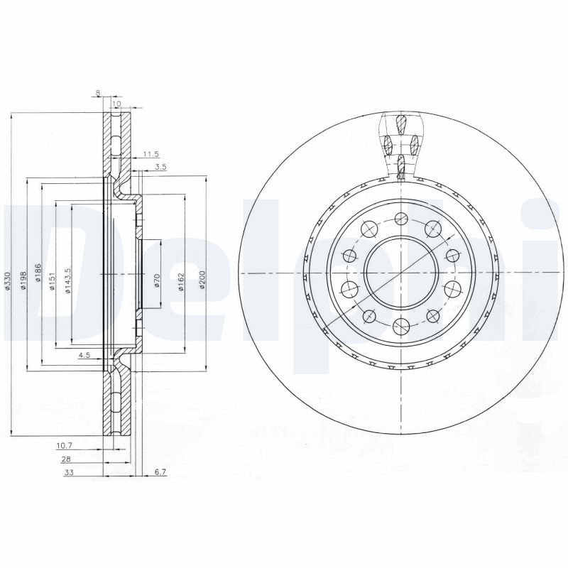 Brake Disc (Front axle)  Art. BG3993