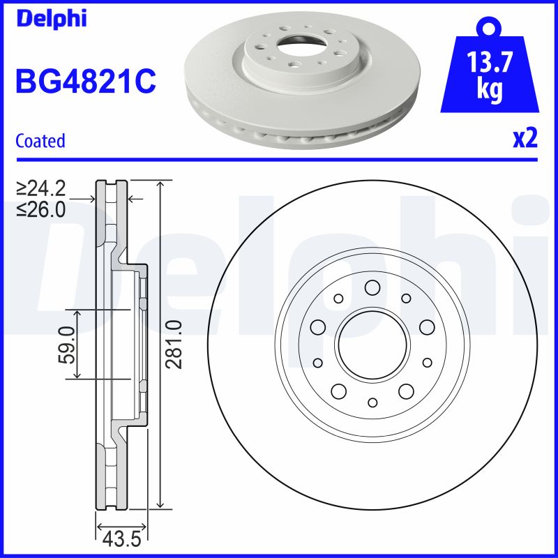 Brake Disc (Front axle)  Art. BG4821C