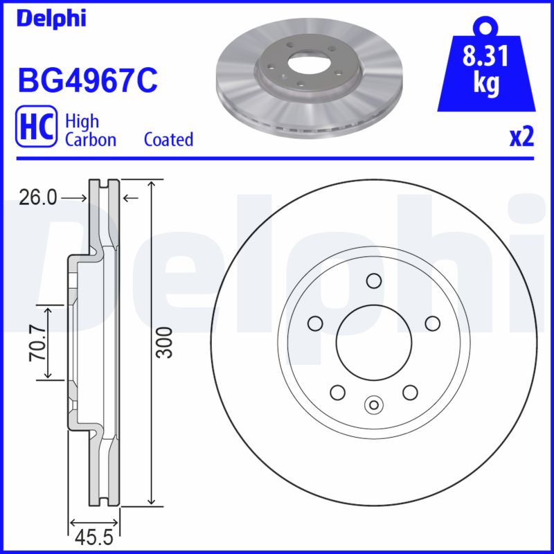 Brake Disc (Front axle)  Art. BG4967C