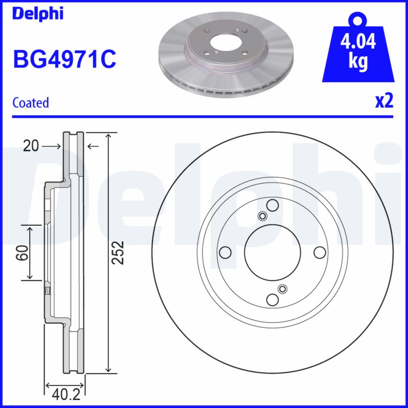 Brake Disc (Front axle)  Art. BG4971C