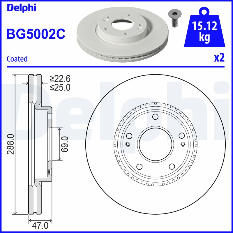 Brake Disc (Front axle)  Art. BG5002C