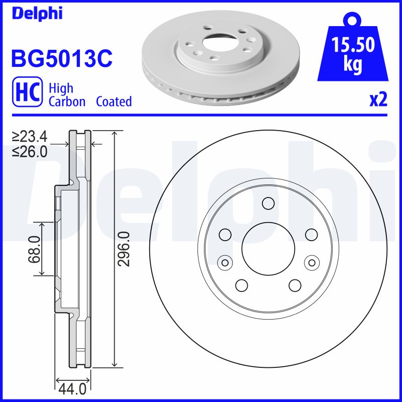 Brake Disc (Front axle)  Art. BG5013C