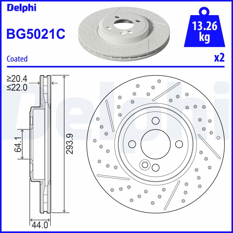 Brake Disc (Front axle)  Art. BG5021C