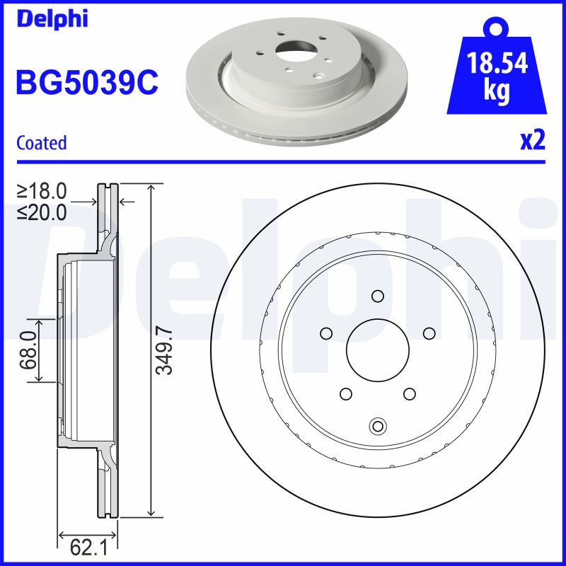 Brake Disc (Rear axle)  Art. BG5039C