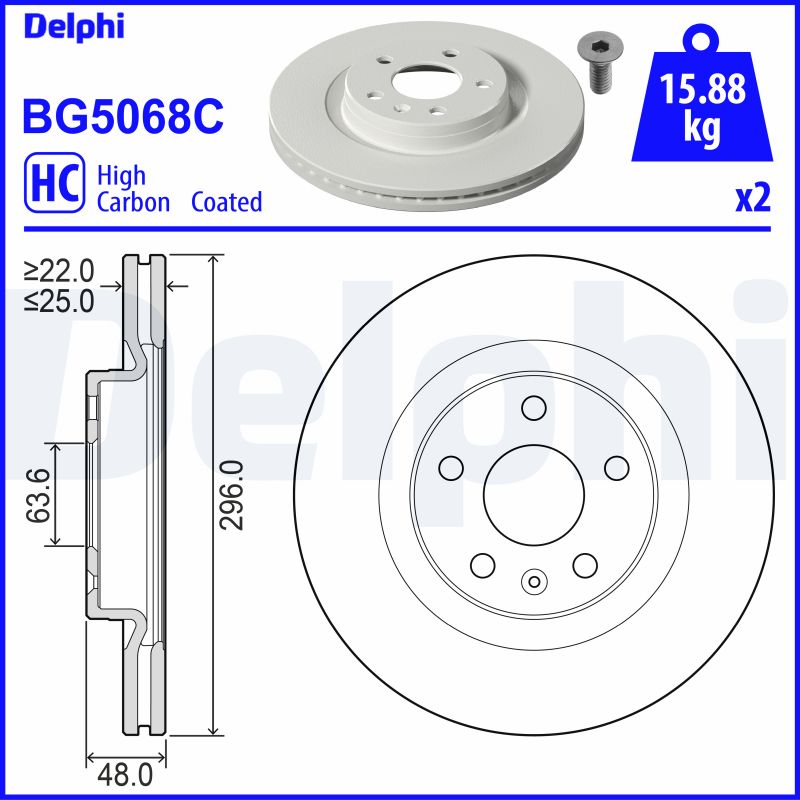 Brake Disc (Front axle)  Art. BG5068C