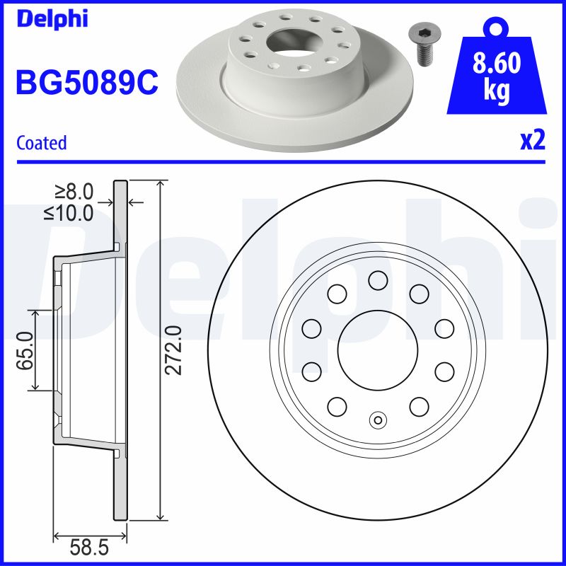 Brake Disc (Rear axle)  Art. BG5089C