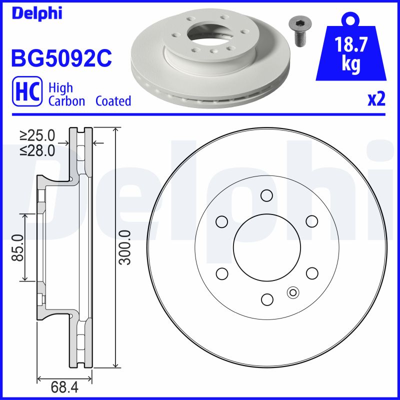 Brake Disc (Front axle)  Art. BG5092C