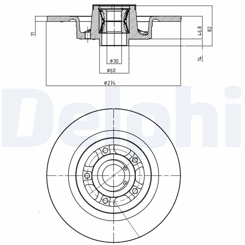 Brake Disc (Left, Rear axle, Right, Rear axle, Left, Right)  Art. BG9026RS