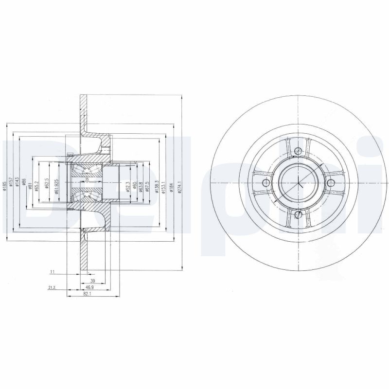 Brake Disc (Left, Left, Rear axle, Right, Right, Rear axle)  Art. BG9029RS