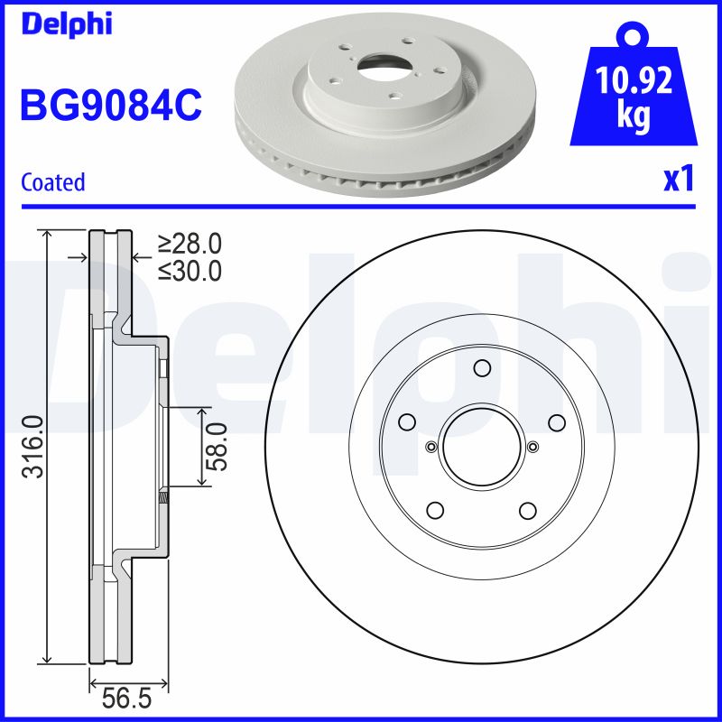 Brake Disc (Front axle)  Art. BG9084C