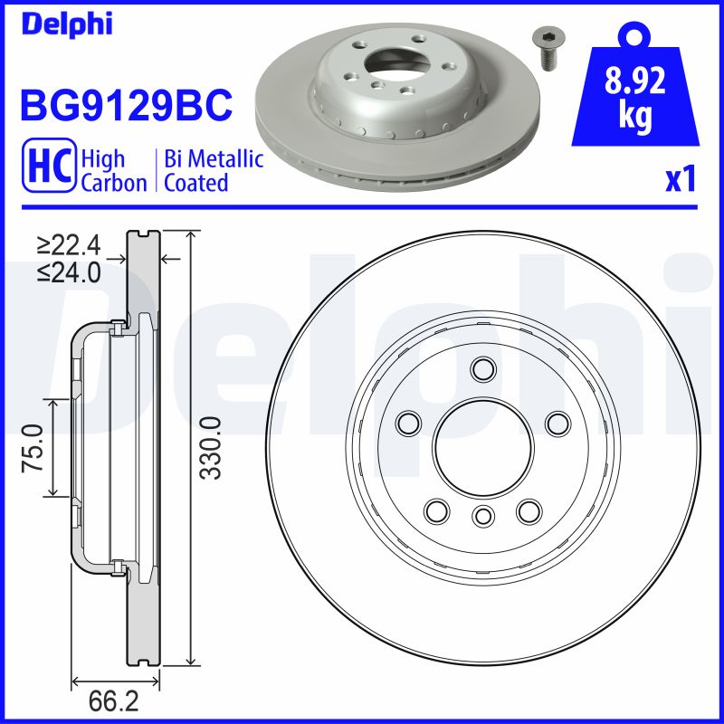 Brake Disc (Front axle)  Art. BG9129BC