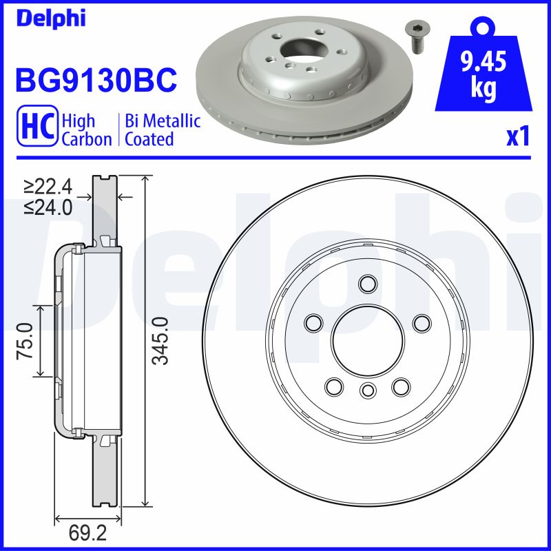 Brake Disc (Rear axle)  Art. BG9130BC