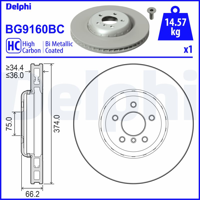 Brake Disc (Front axle, left)  Art. BG9160BC