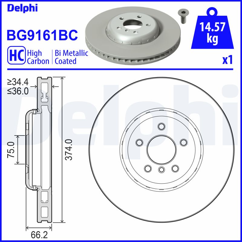 Brake Disc (Front axle, right)  Art. BG9161BC