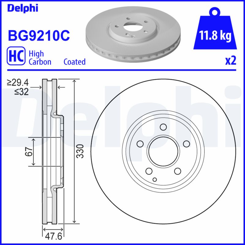 Brake Disc (Front axle)  Art. BG9210C