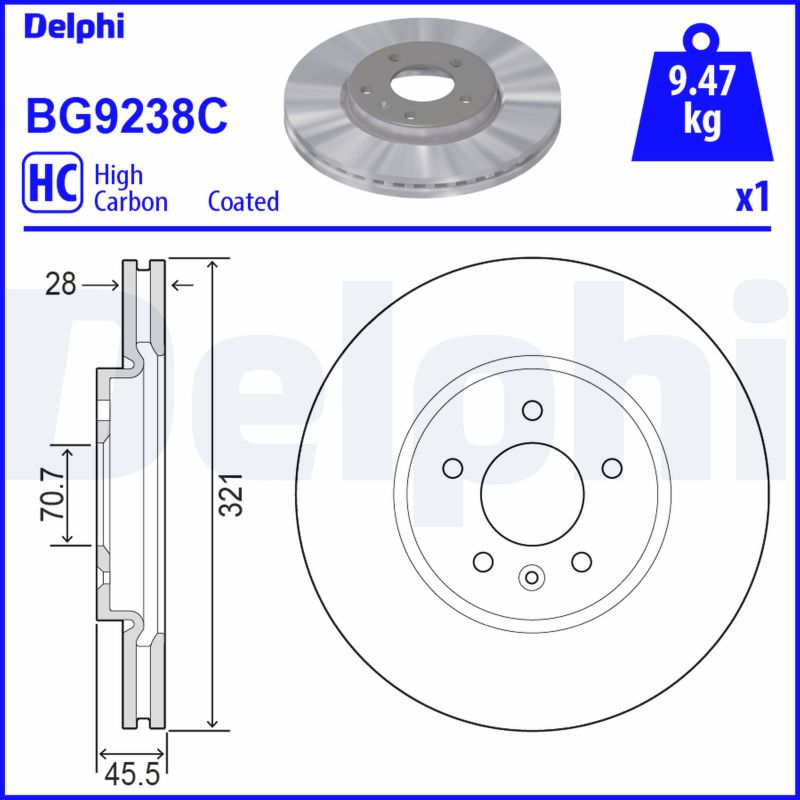 Brake Disc (Front axle)  Art. BG9238C