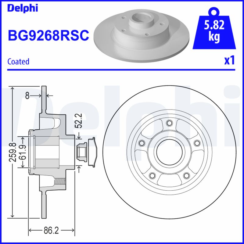 Brake Disc (Front axle)  Art. BG9268RSC